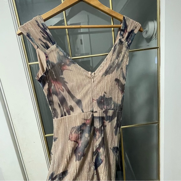 Le Chateau Purple and Cream Midi Dress extra small - Picture 5 of 13